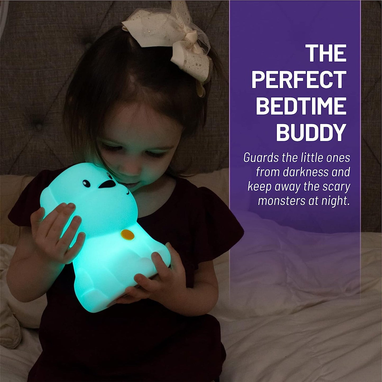 Puppy Night Light - Remote Control Silicone Lamp with 9 Soothing Colors & Sleep Timer | Rechargeable & Portable for Kids' Bedrooms, Nurseries, and Playrooms