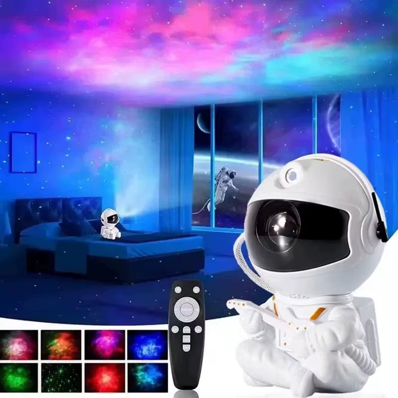 Astronaut Projection Light Room Bedroom Decoration Star Guitar Top Night Light Full Star Laser Atmosphere Light Gift