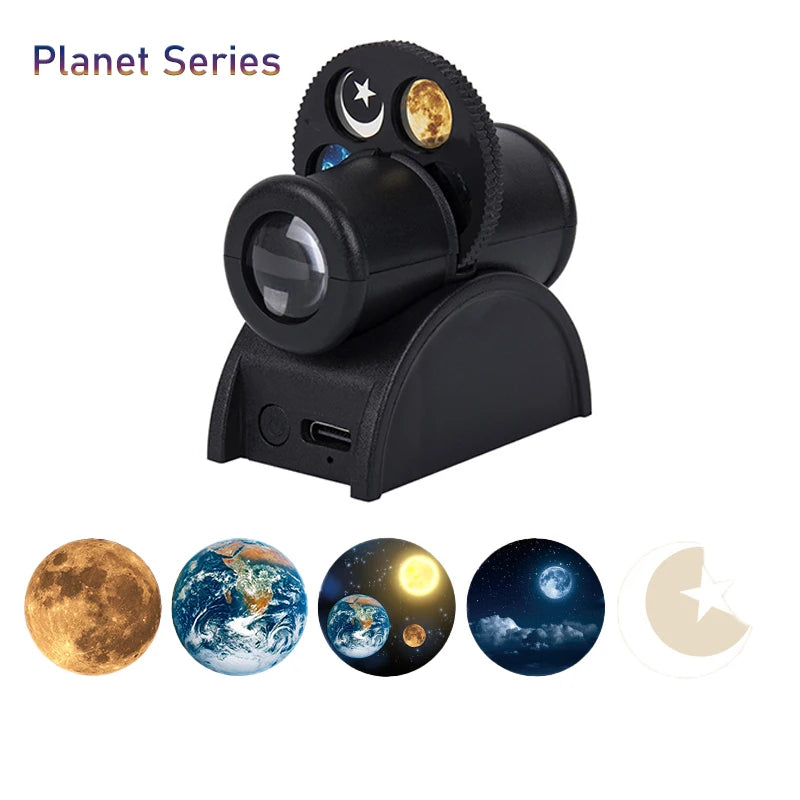 USB Moon Projection Lamp Planet Projector Replaceable LED Night Light Earth Constellation Background Atmosphere Wall Lamps
