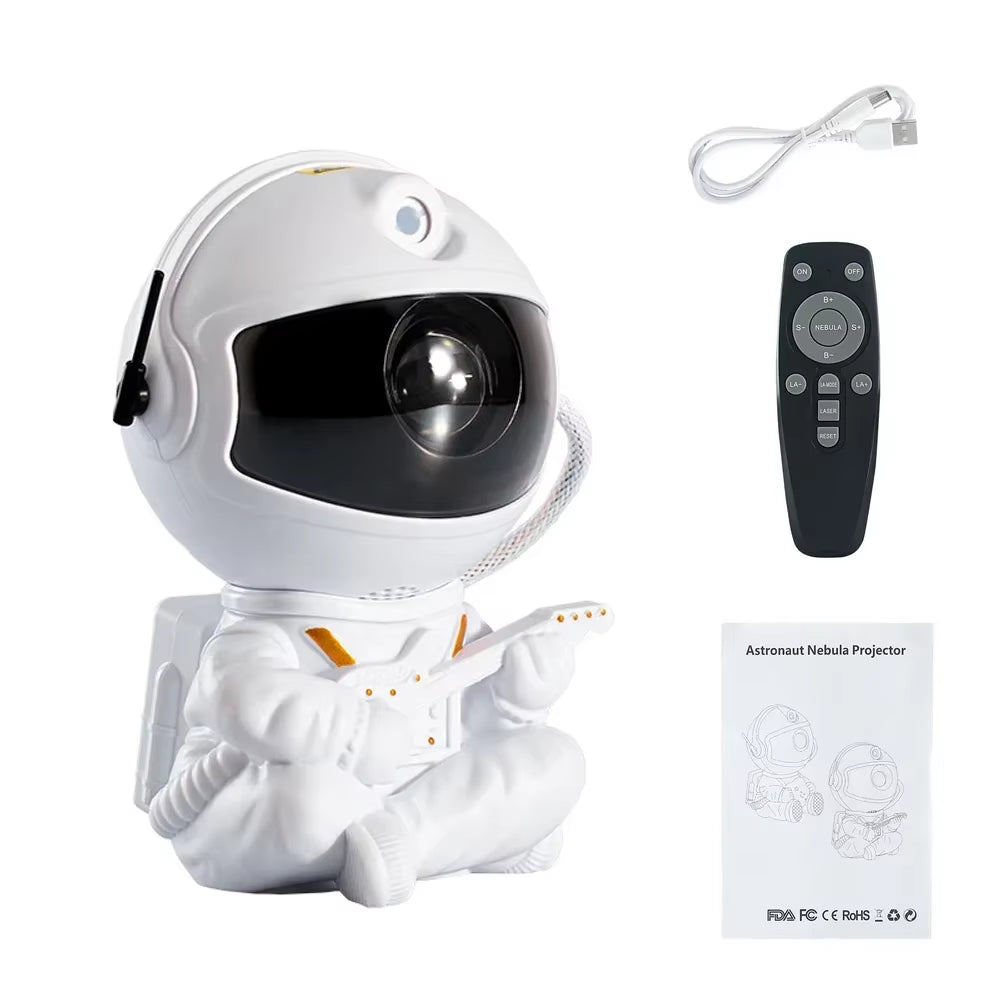 Astronaut Projection Light Room Bedroom Decoration Star Guitar Top Night Light Full Star Laser Atmosphere Light Gift