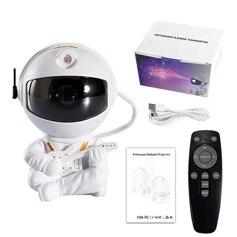 Astronaut Projection Light Room Bedroom Decoration Star Guitar Top Night Light Full Star Laser Atmosphere Light Gift
